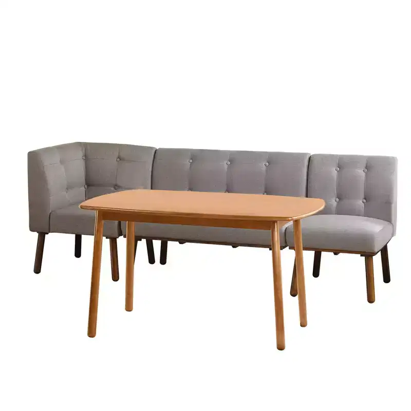 Buylateral 4pc Seats 4 Neha Mid Century Modern Upholstered Dining Set