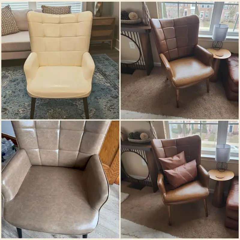 HUIMO High-back Accent Chair Modern Wing Back Chair-Faux Leather