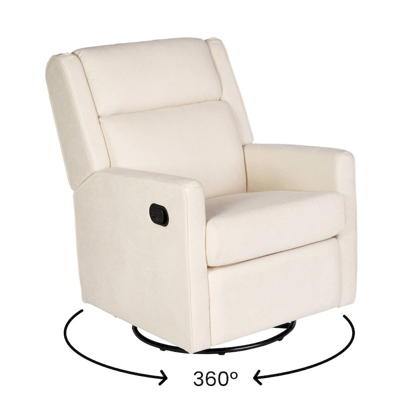 Classic Upholstered Manual Recline Rocking Swivel Glider Chair