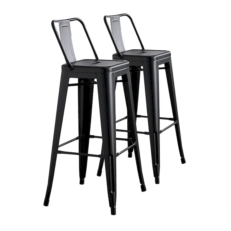 AC Pacific 30 Inch Metal Barstool Set of 2