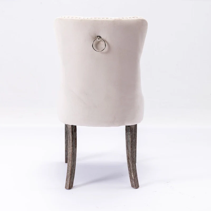 Modern Velvet Upholstered Dining Chair with Wood Legs,Set of 2