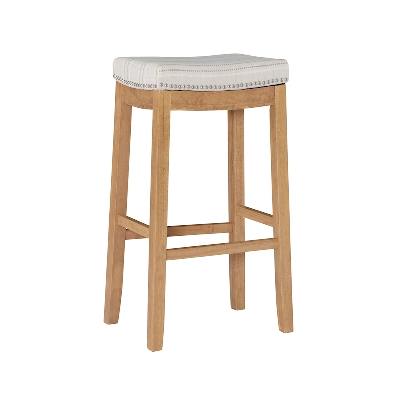Linon Willamette Rustic Striped Cream Bar Stool