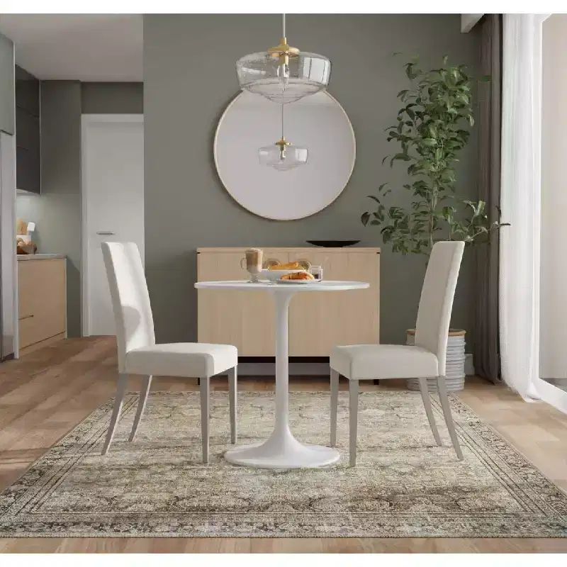 Carolina Living 30 Zaha Round Marble Top Dining Table
