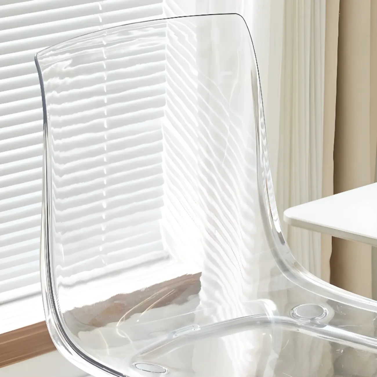 Modern Solid Back Armless Acrylic Dining Chairs
