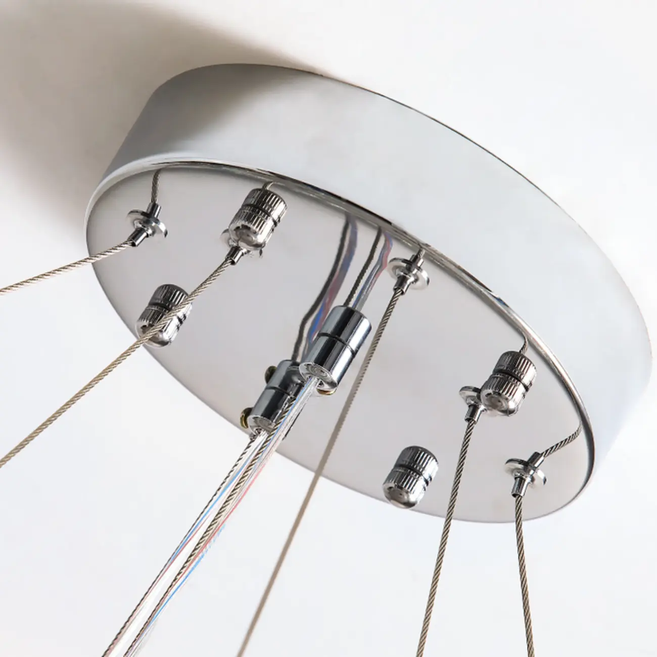 Gold Crystal Circular Glass Beads Modern Chandelier