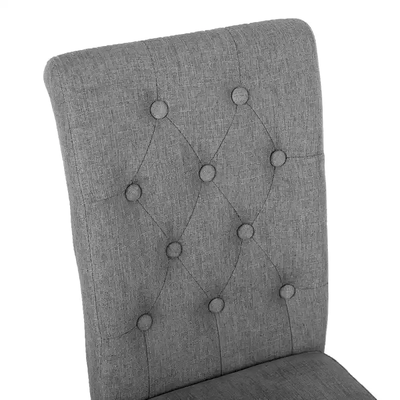 Fabric Upholstery Button Tufted Dining Chairs Set of 2