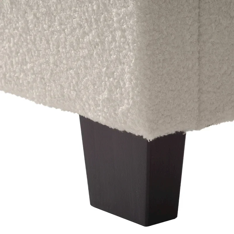 Nova Upholstered Modern Boucle Bed, Box Spring Required