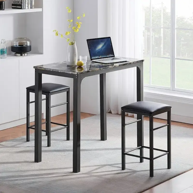 VECELO 3-Pieces Counter Dining Table Set