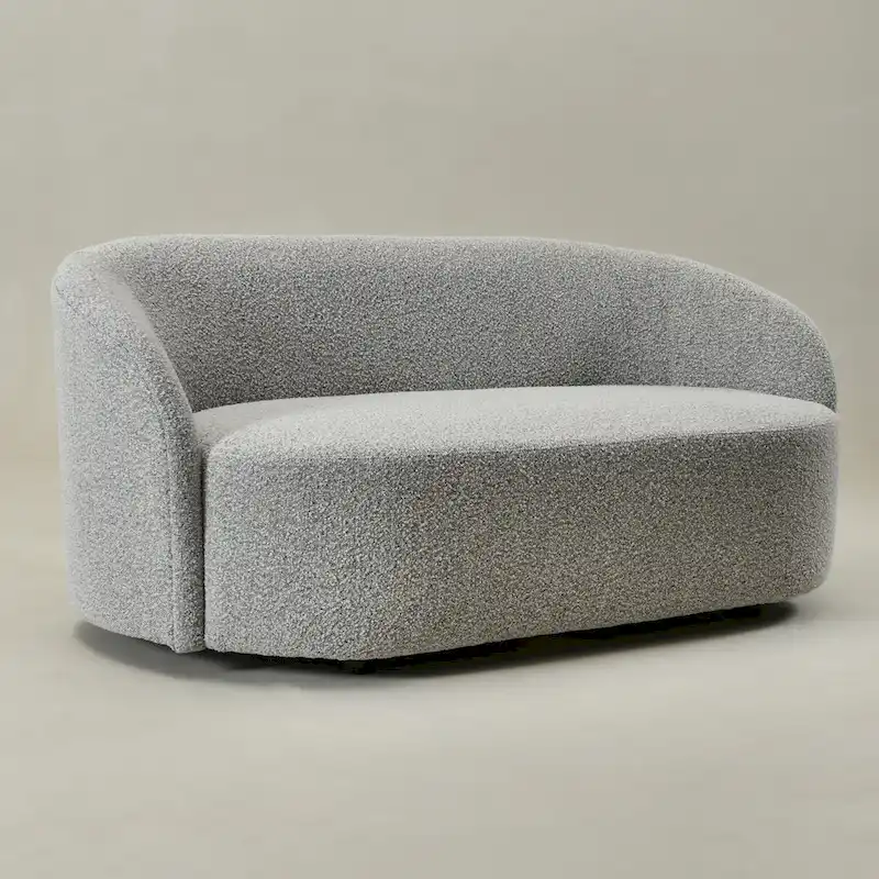 KINWELL Sherpa Upholstered Loveseat Boucle Sofa Couch, 68W