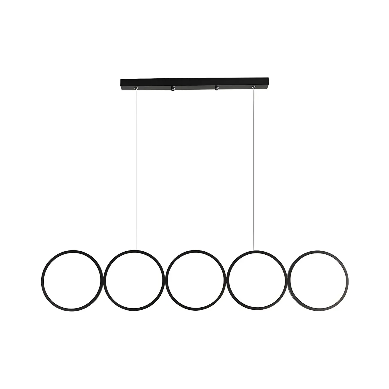 5-Light Modern Black Large Ring Island Pendant Light