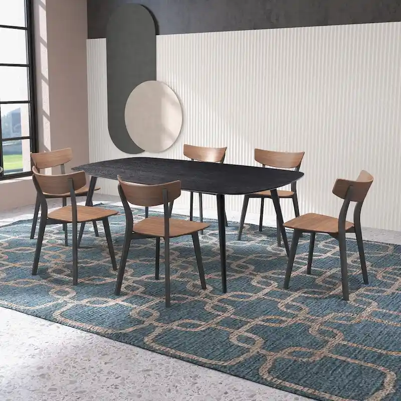 Modern Farmhouse Rectangular Dining Table for 4-8 People