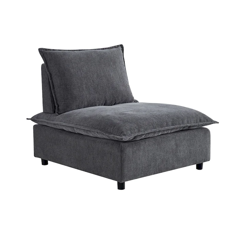 Chenille Upholstered Armless Modular Sectional Sofa, Free Combination