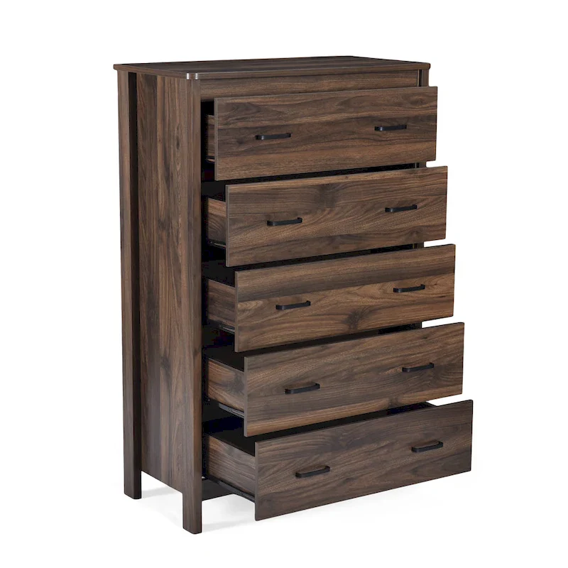 5 Drawer Chest,Sonoma Gray Oak/Walnut