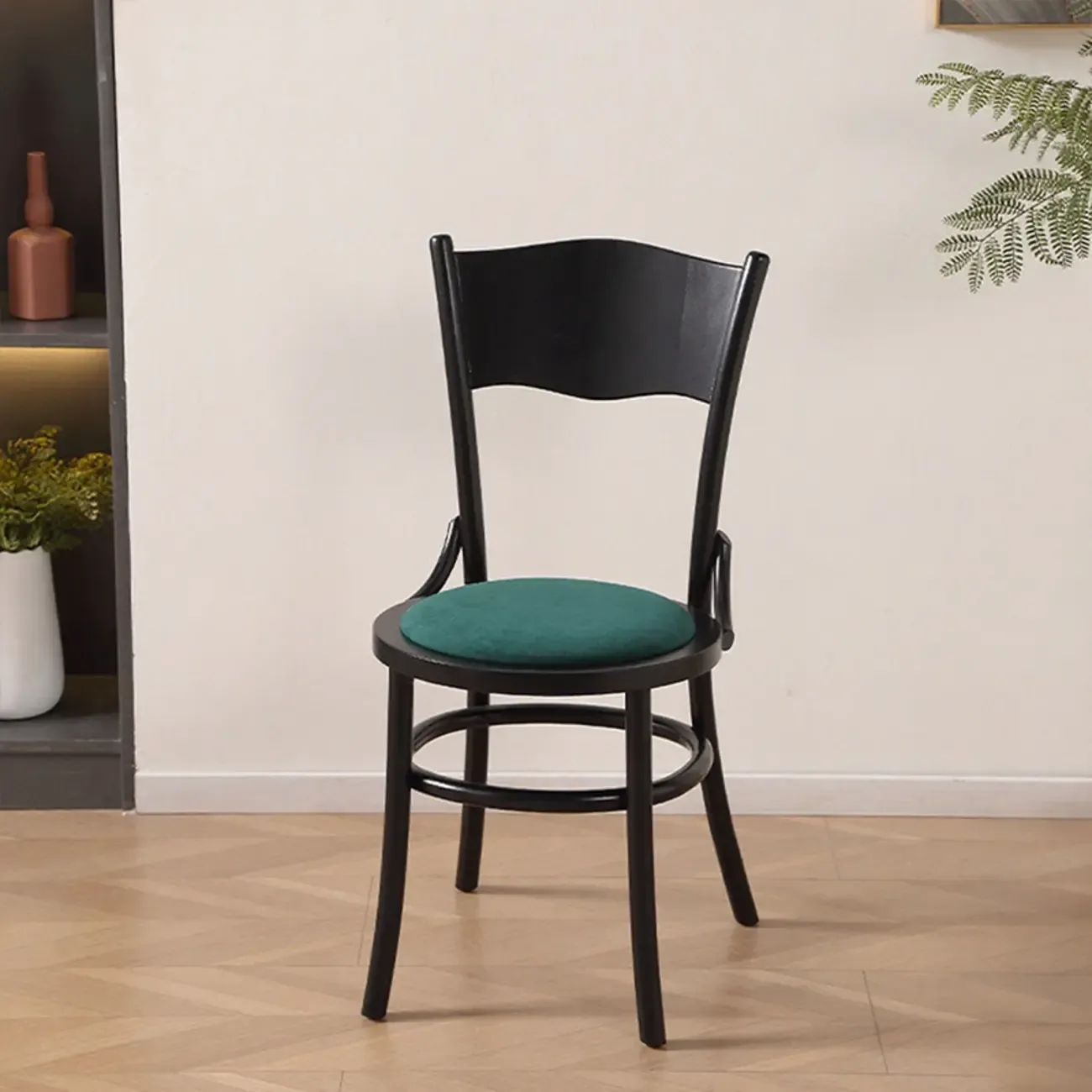 Mid-Century Modern Round Wood Dining Chair