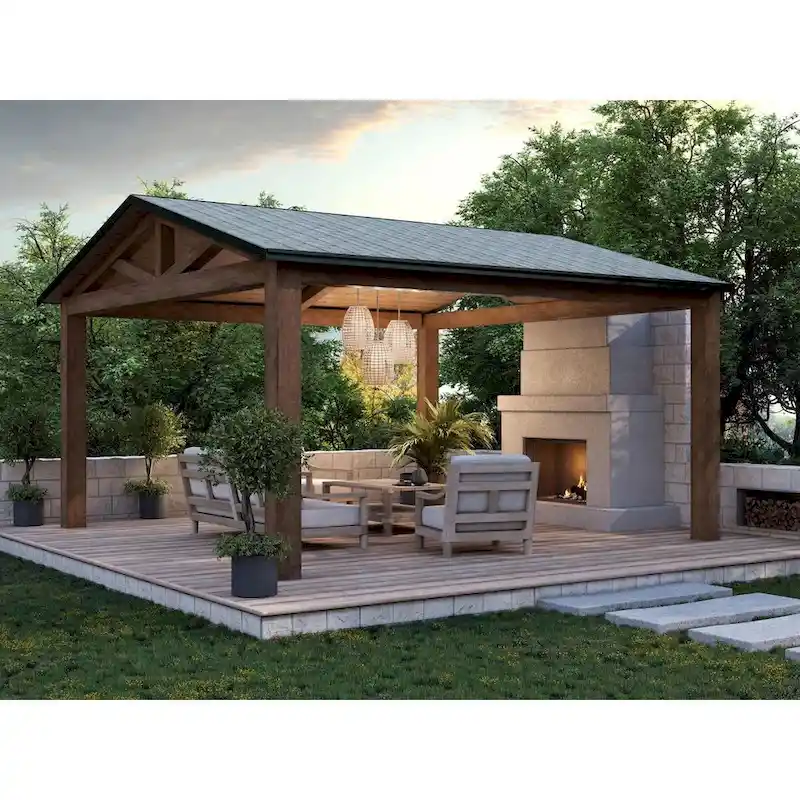 Pawley Collection One-Light Galvanized and Natural Rattan Indoor Outdoor Hanging Pendant Light - 12 in x 12 in x 16 in