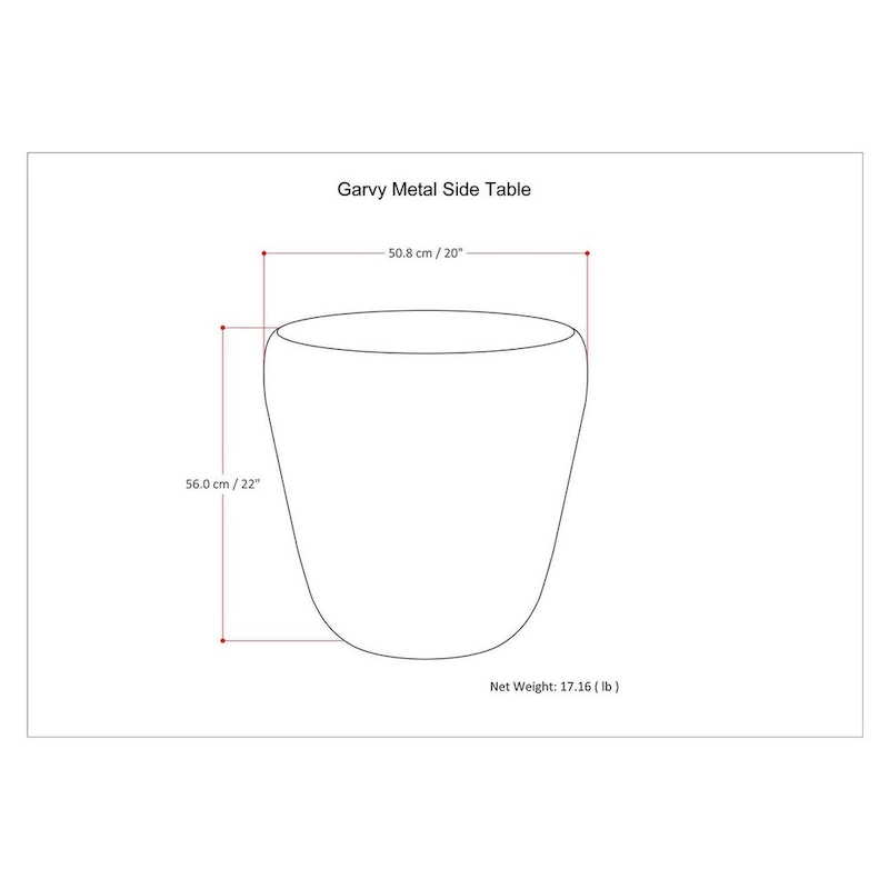 WYNDENHALL Beaton Industrial 20 inch Wide Metal Accent Side Table, Fully Assembled - 20 W x 20 D x 22 H