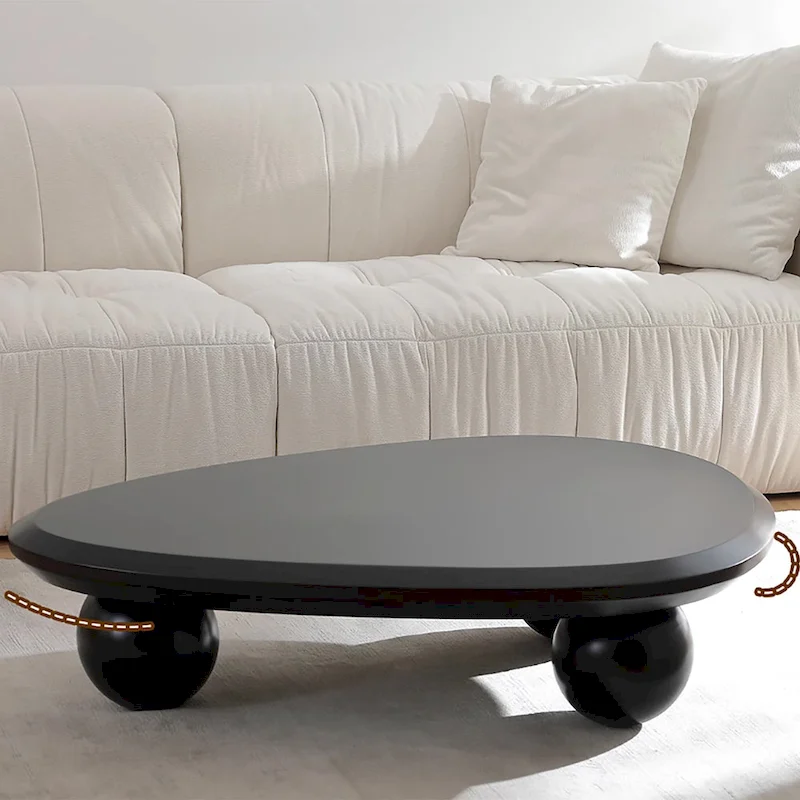 51 Modern Wood Coffee Table with 3 ball legs