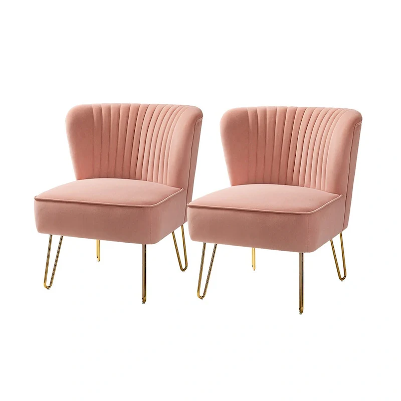 Barto Upholstered Side Chair with Tufted Back Set of 2 by HULALA HOME