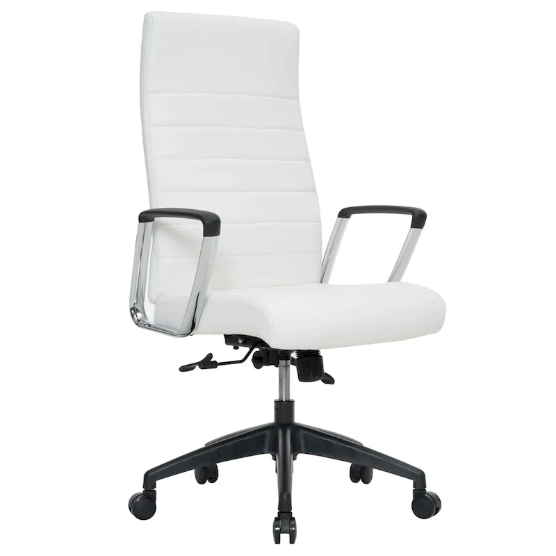 LeisureMod Hilton Modern High Back Leather Conference Office Chair