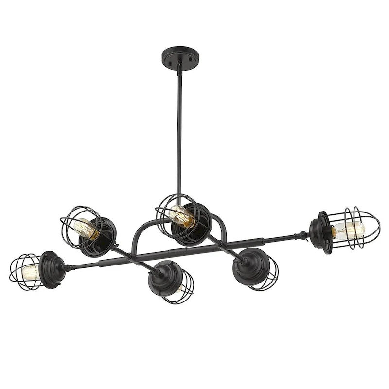 Carbon Loft Barton Linear Black Steel Pendant Light