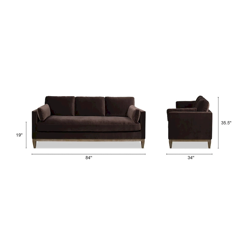 Knox 84 Modern Farmhouse Velvet Track Arm Sofa