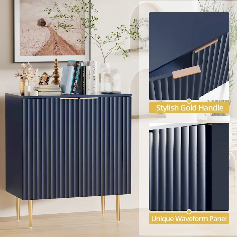 SICOTAS Sideboard Buffet Cabinet Set of 2 with Adjustable Shelves - N/A