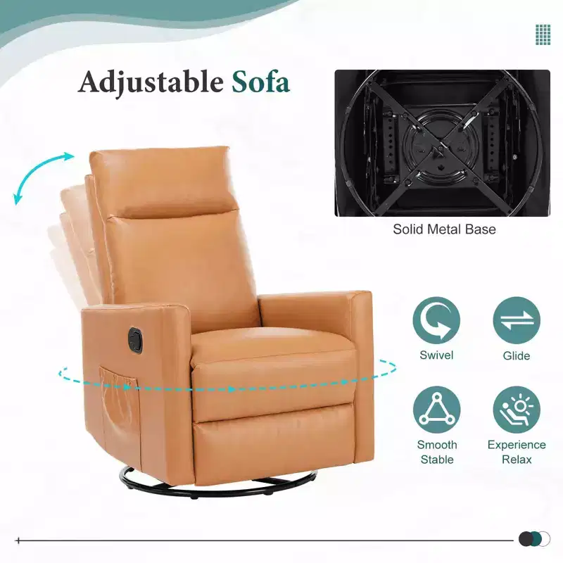 MAYEERTY Accent Chair - 360 Swivel Chenille Armchair with Lumbar Pillow