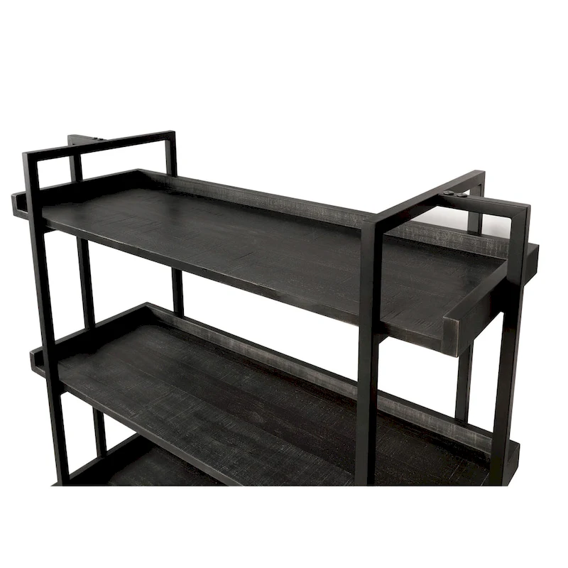 Ganesh Rustic Black Metal 5-Tier Ladder Shelf by Carbon Loft