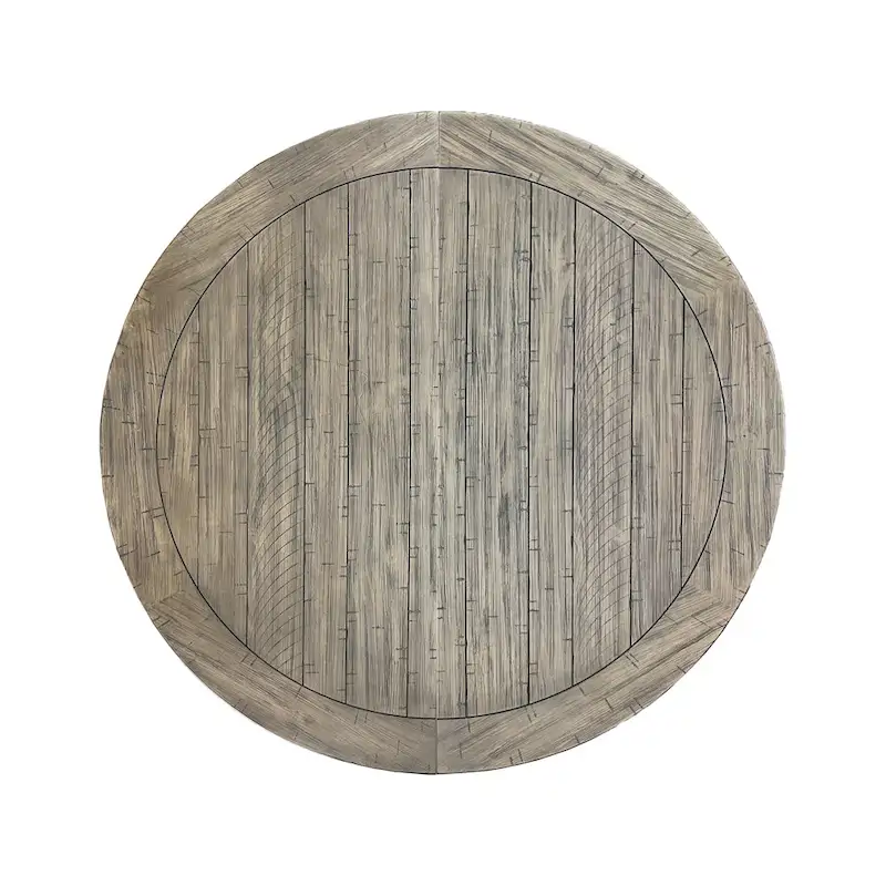 Roundhill Furniture Harola 5-Piece Dining Set, Round Pedestal Dining Table with 18 Leaf, 4 Side Chairs