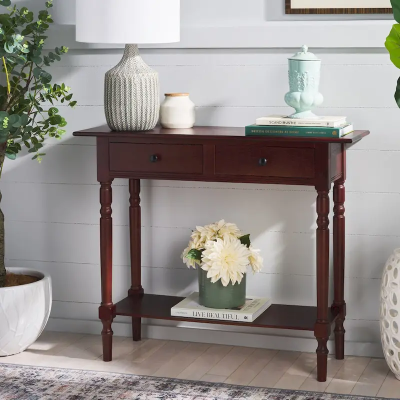 SAFAVIEH Arvilla Grey 2-Drawer Console Table - 37.8 x 13 x 31.9 - 38Wx13Dx32H