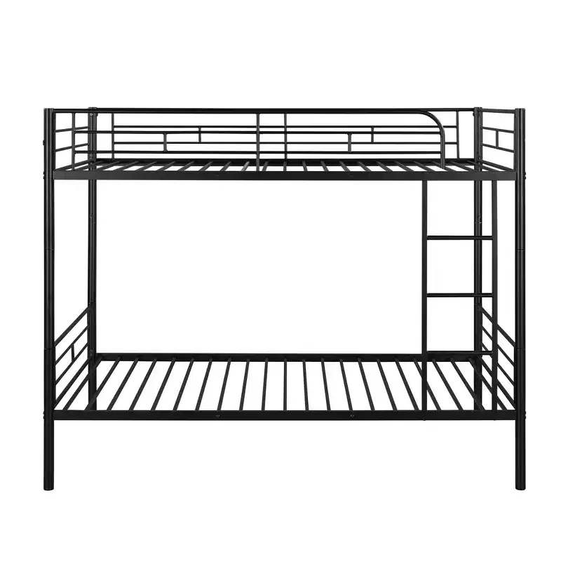 Bellemave Twin Over Twin Metal Bunk Bed, Sturdy Steel Frame, Black Finish, Converts to Two Twin Beds, Heavy-Duty Slats, No Box Spring Needed