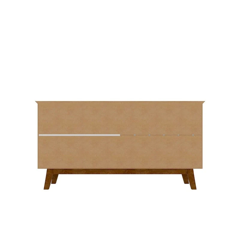 Yonkers 62.99 Sideboard with Solid Wood Legs and 2 Cabinets in Off White and Cinnamon