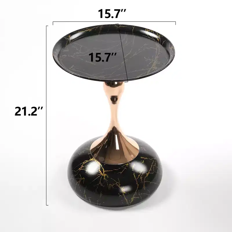 21.2 H Elegance Mermaid Tail Metal Pedestal End Table