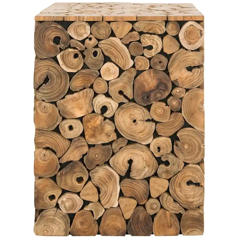 SAFAVIEH Iida Bali Black Stool - Natural - 13  x 13  x 18  - 13Wx13Dx18H