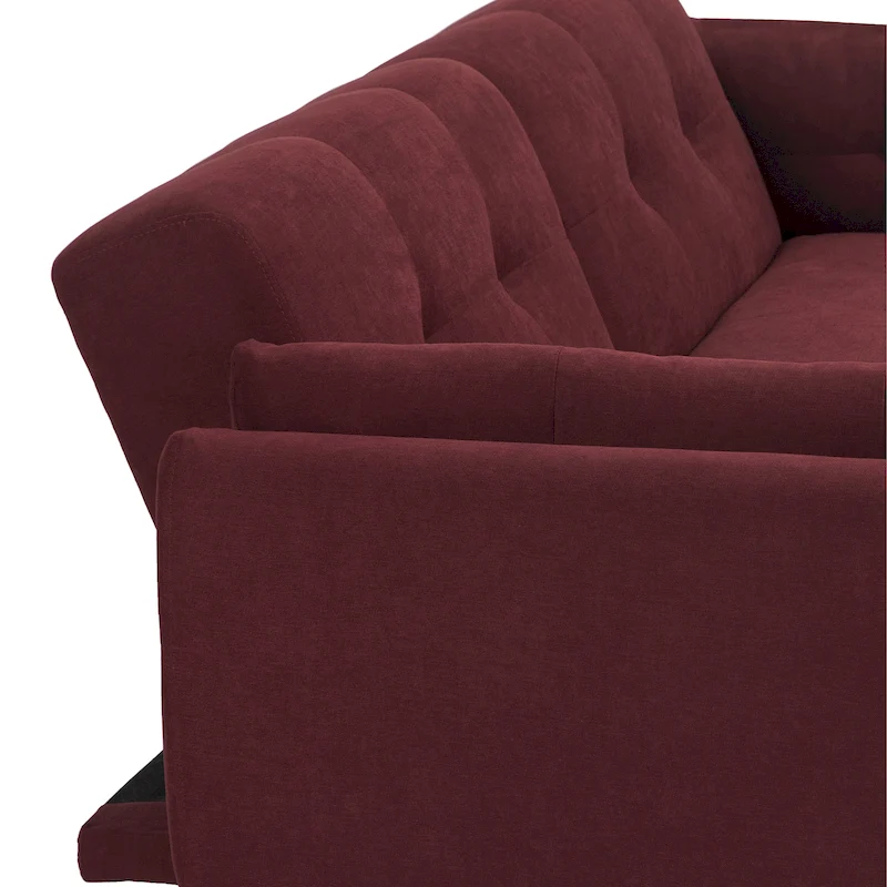 Modern Adjustable Backrest Convertible Futon Sleeper Couch