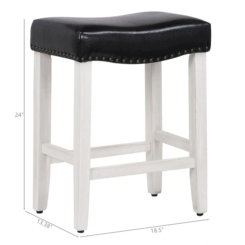 Jameson Upholstered Polyester Antique White 24 Inch Counter Stool