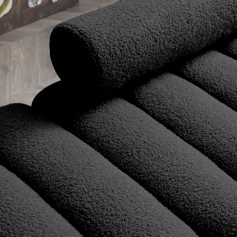 White Sherpa Upholstered Bench with Adjustable Backrest