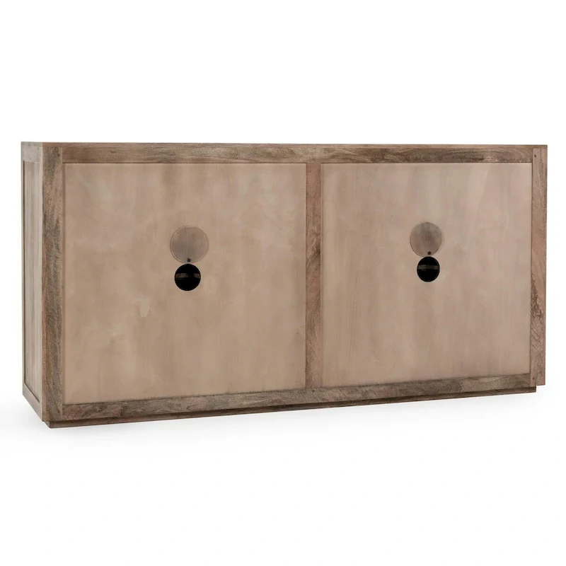 Classic Home Jensen Mango Wood and Cane Weave Buffet Sideboard