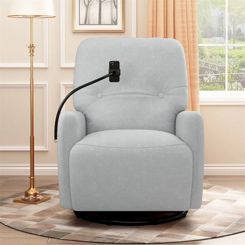 270 Degree Swivel Electric Recliner with a Phone Holder