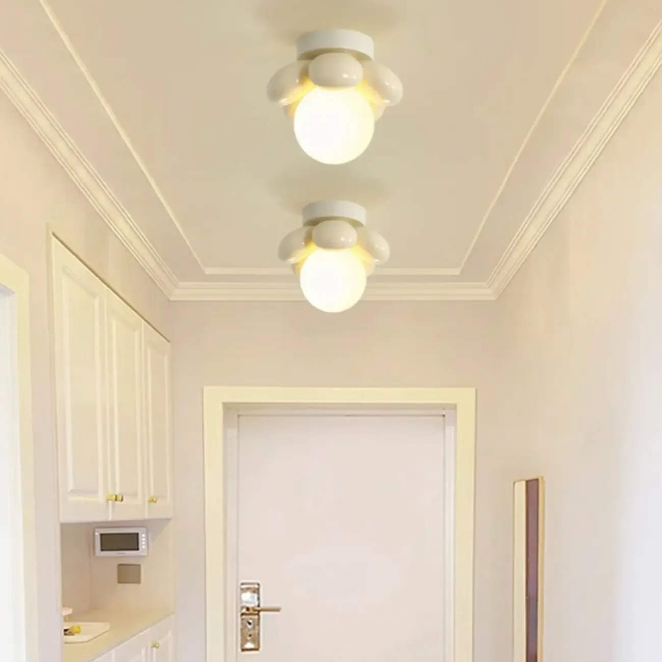 5 to 9 Inch Bi-pin Globe Semi Flush Ceiling Light for Home