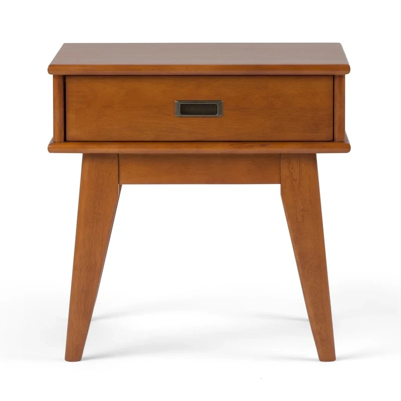 WYNDENHALL Tierney SOLID HARDWOOD 22 inch Wide Rectangle Mid Century Modern End Table - 22 W x 20 D x 22 H