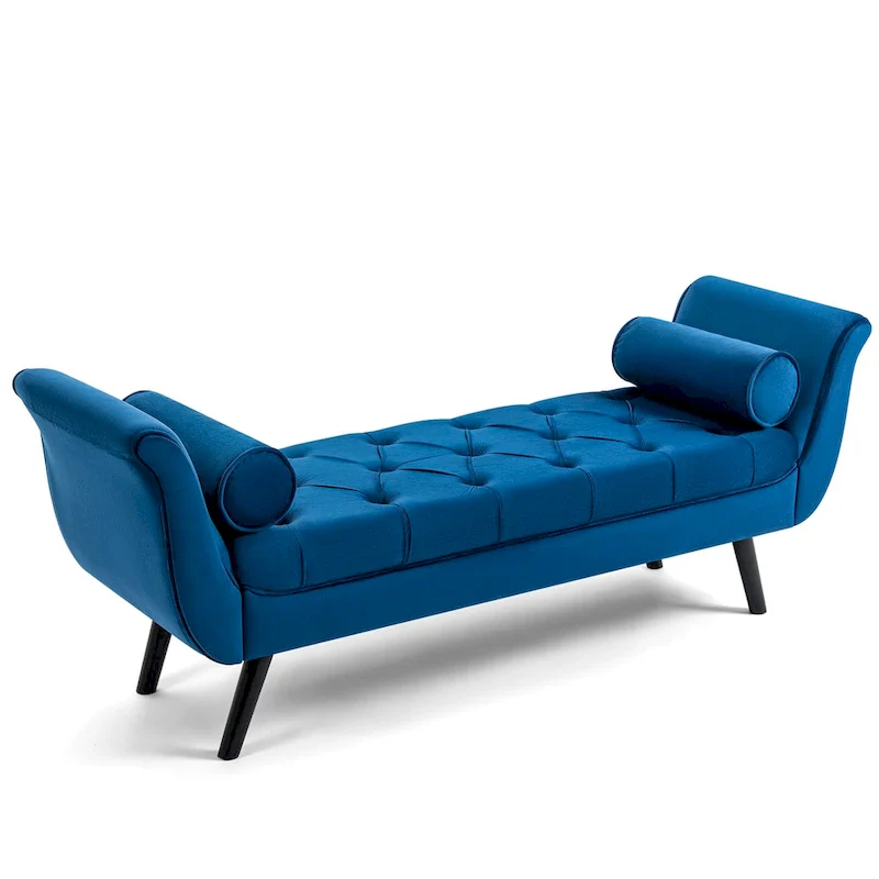 AVAWING Upholstered Tufted Ottoman Bench Accent Entryway Bench