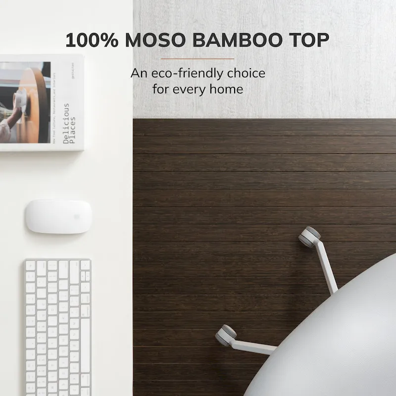 Jani Eco Bamboo Standard Rectangular Chair Mat - (72 x 48), Premium Quality, Eco-Friendly Chair Mat