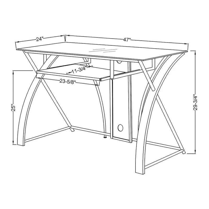 Falt Modern Grey-Tint 47-inch Glass Computer Desk by Furniture of America
