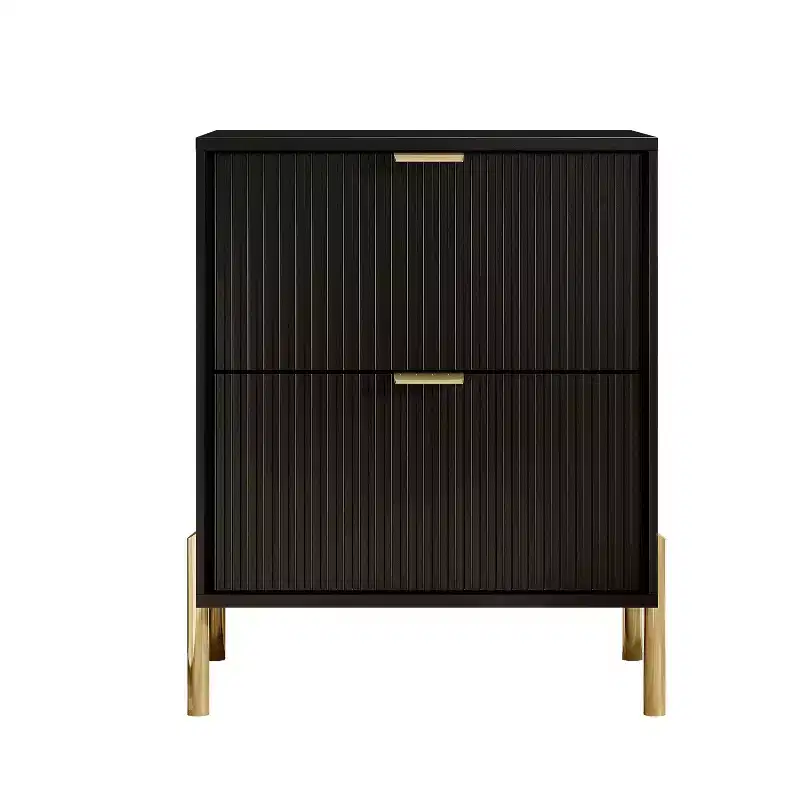 Festivo 3pc Modern Elegance 2 Drawer Nightstands and 3 Drawer Dresser Set Black