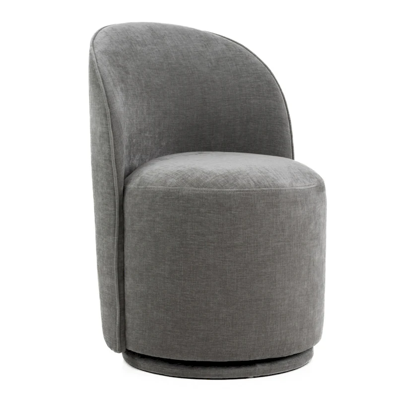 Modrest Correa Modern Dove Grey Fabric Swivel Dining Chair