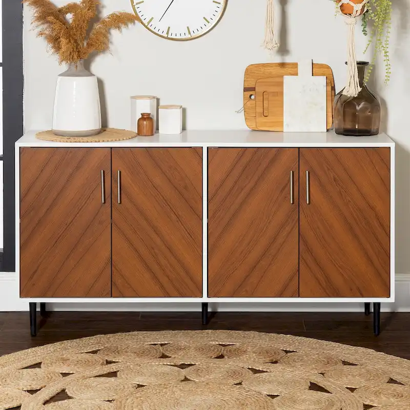 58-inch Mid-Century Modern 4-Door Buffet