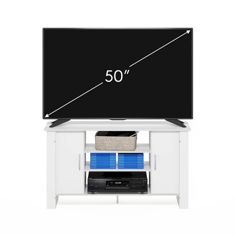 Furinno Econ TV Stand Entertainment Center, White