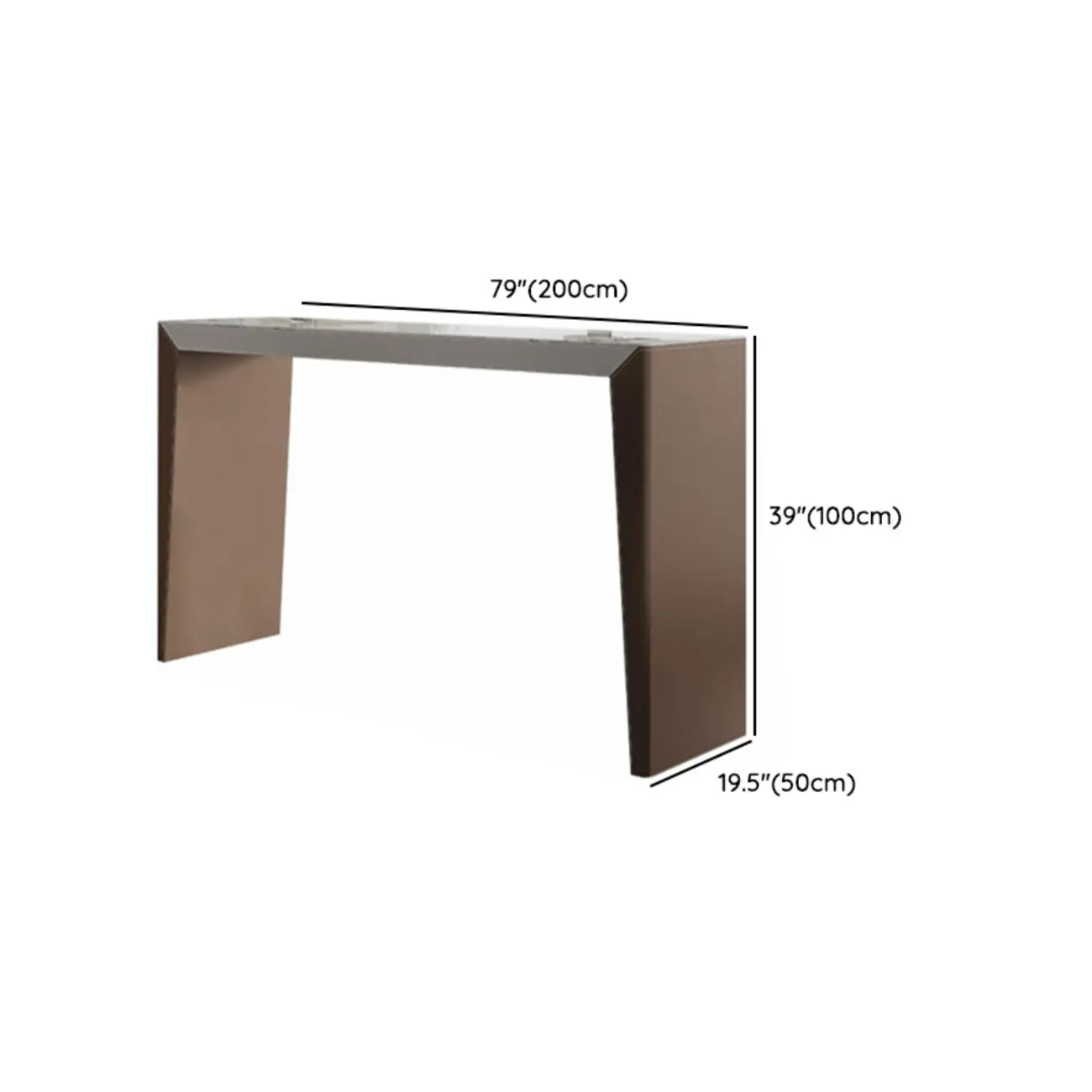 Stylish White Brown Stone Leather-Covered Leg Bar Tables