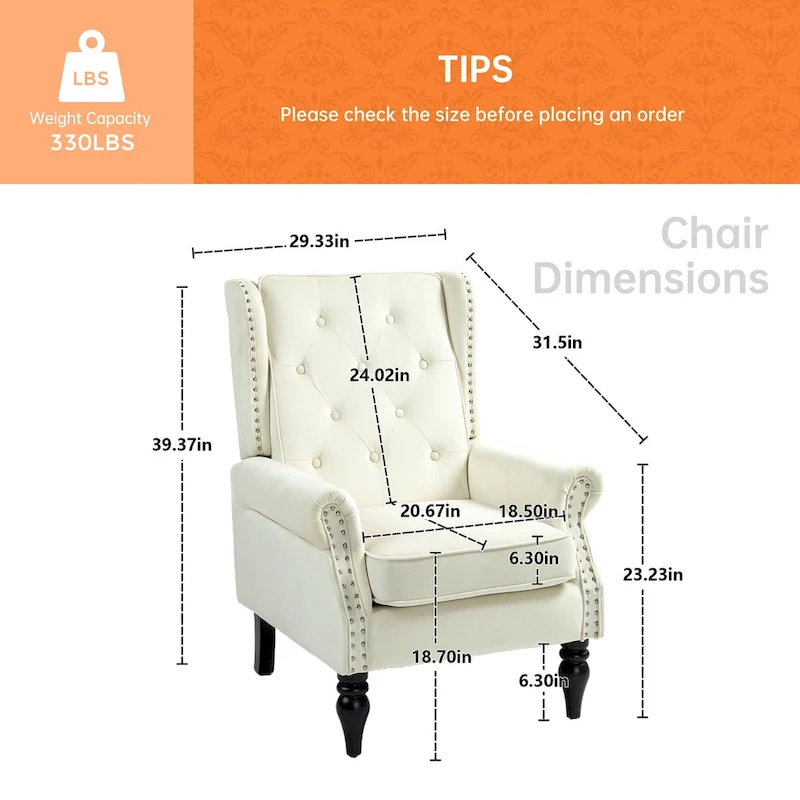 Mid-Century Velvet/Leather Upholstered Tufted Wood Frame Armchair